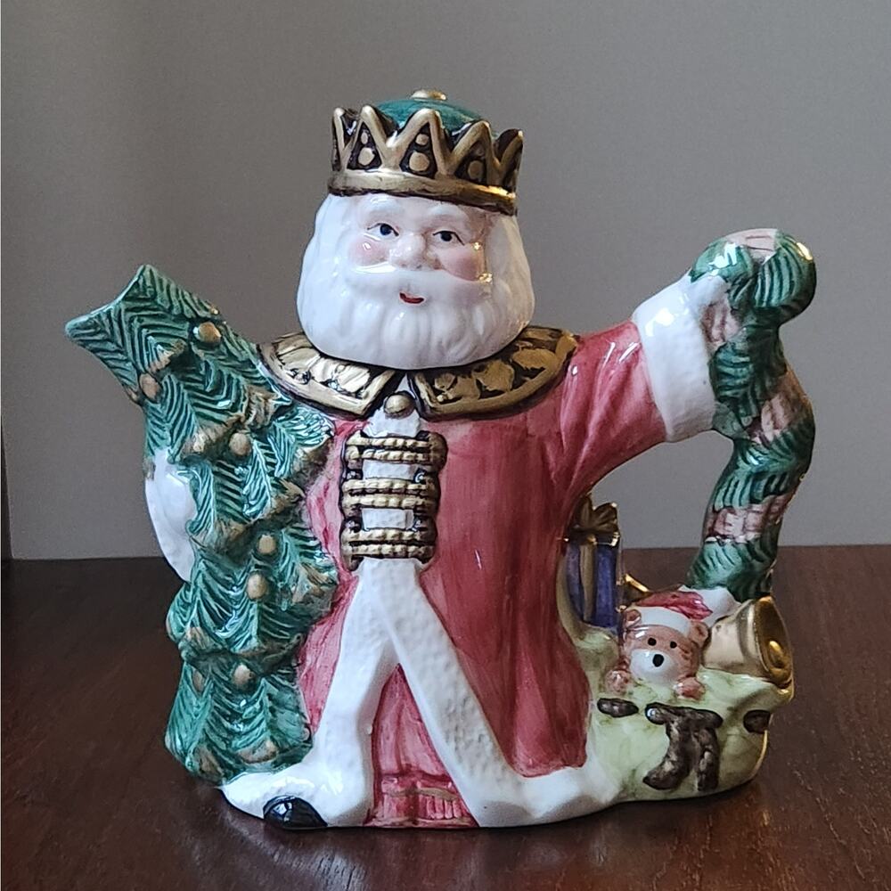 Vintage World Bazaars Santa Ceramic Pitcher / Teapot – Early 2000s